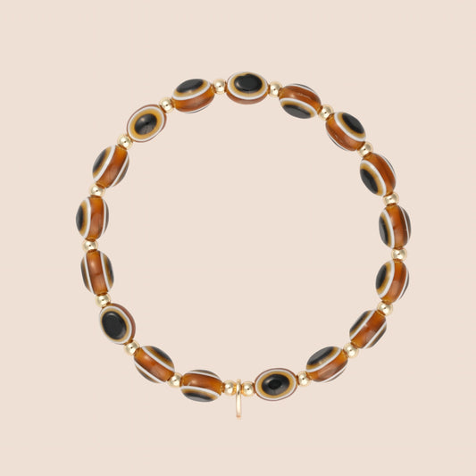 Evil Eye Bracelet - Khaki Brown