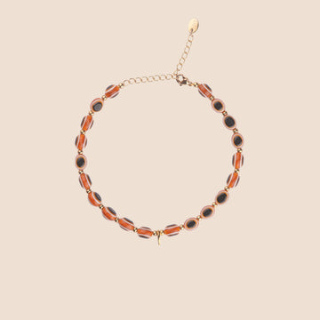 Evil Eye Anklet - Amber Tan