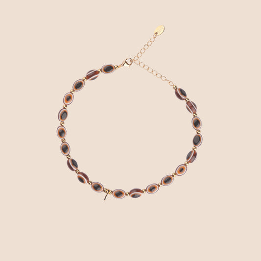 Evil Eye Anklet - Brown