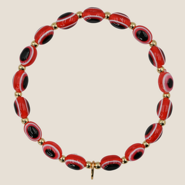 Evil Eye Bracelet - Coral Red