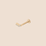 Diamond Arrow - Threaded Labret Stud Earring - 14K - Gold