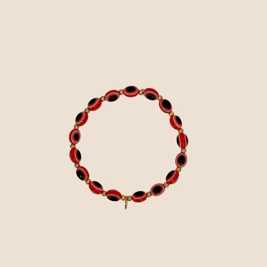 Evil Eye Bracelet - Coral Red