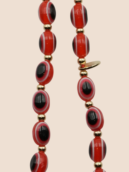Evil Eye Phone Charm - Coral Red
