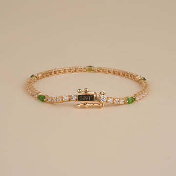 Padel Bracelet - Gold & Emerald Green