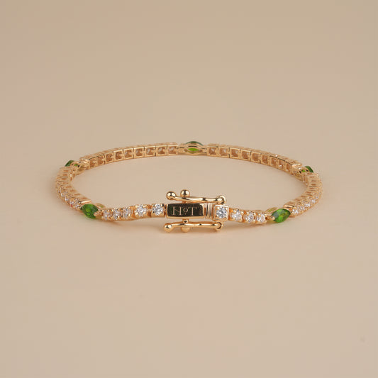 Padel Bracelet - Gold & Emerald Green