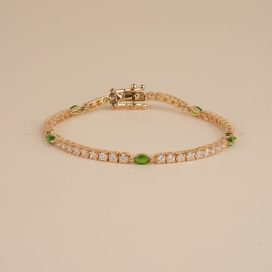 Padel Bracelet - Gold & Emerald Green