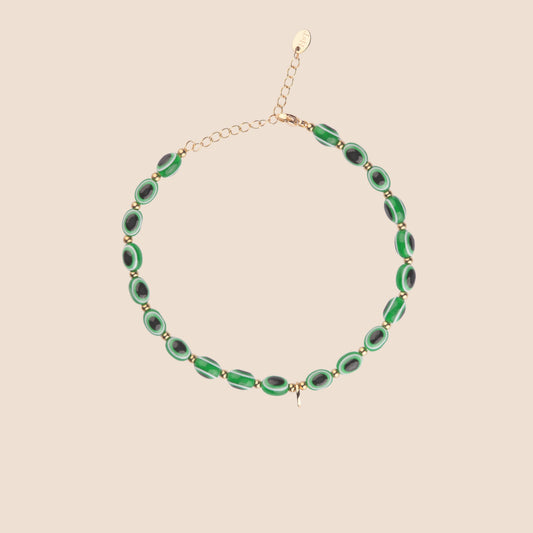 Evil Eye Anklet - Green