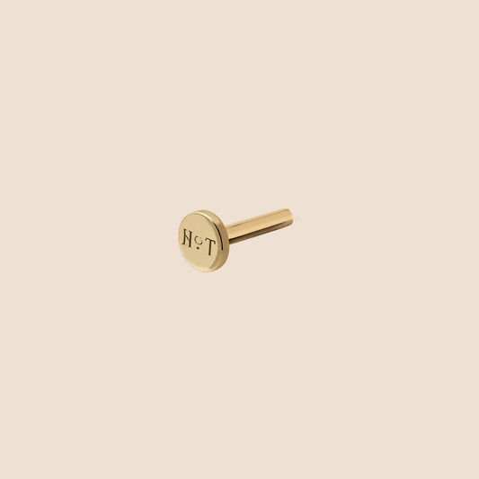 Marquise Threaded Labret Stud Earring - 14K Gold