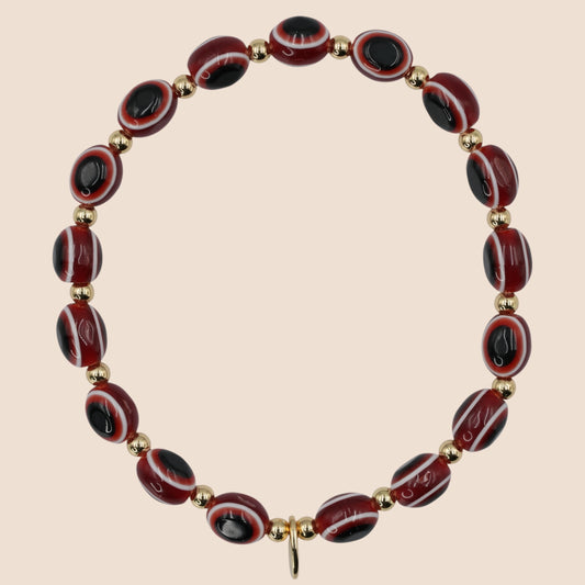 Evil Eye Bracelet - Burgundy