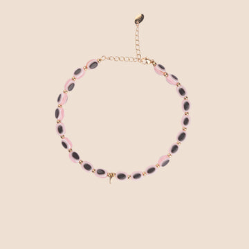 Evil Eye Anklet - Light Pink