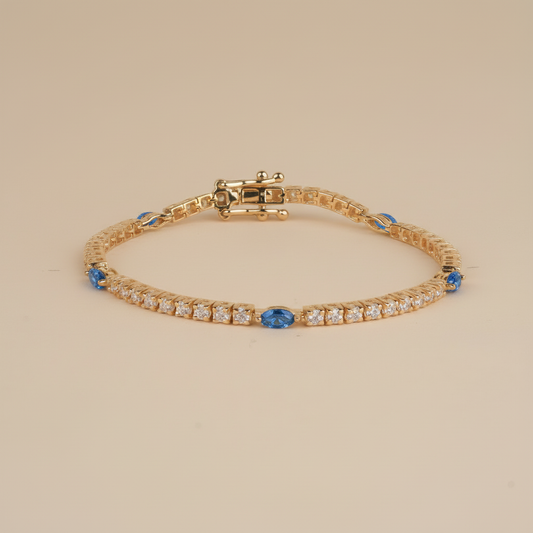 Padel Bracelet - Gold & London Blue