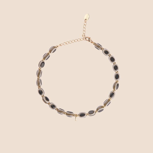 Evil Eye Anklet - Olive Green
