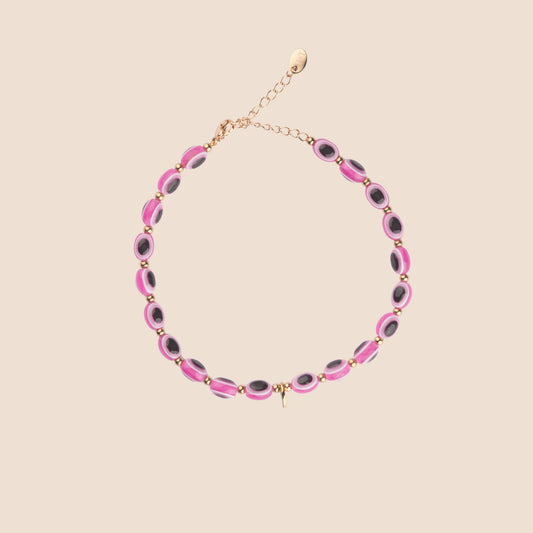 Evil Eye Anklet - Pink