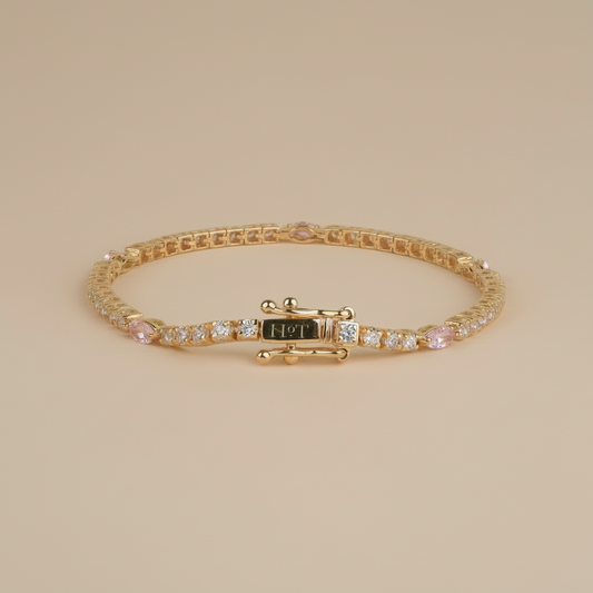 Padel Bracelet - Gold & Pink