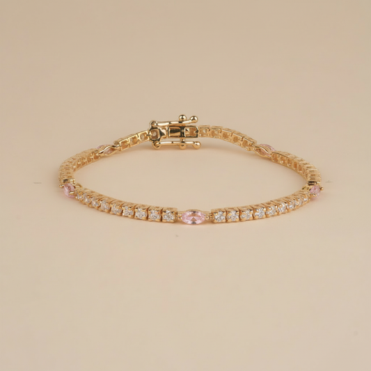Padel Bracelet - Gold & Pink