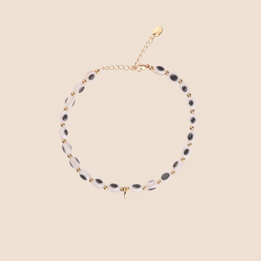 Evil Eye Anklet - White
