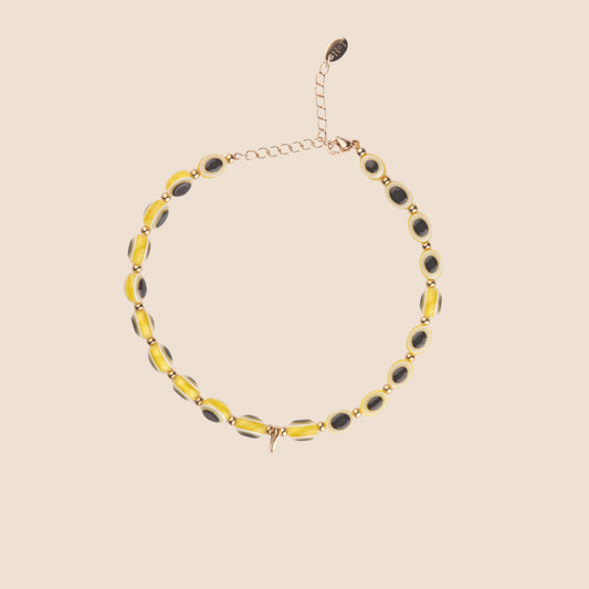 Evil Eye Anklet - Yellow